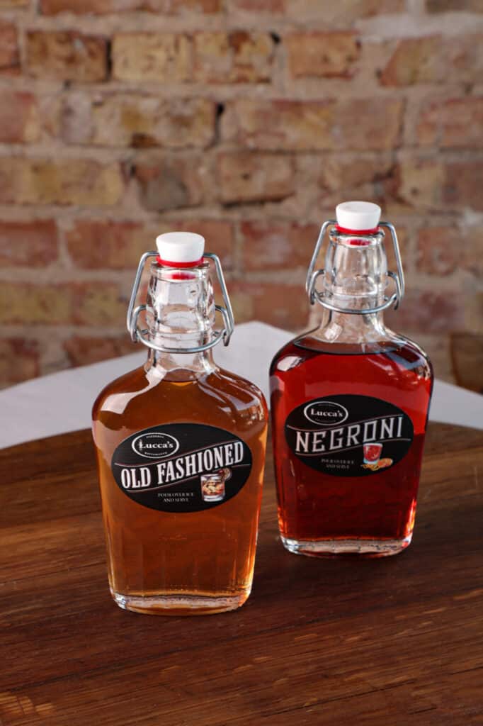 Lucca's Old Fashioned and Lucca's Negroni cocktails to-go available now!